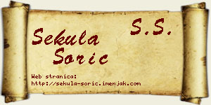 Sekula Šorić vizit kartica